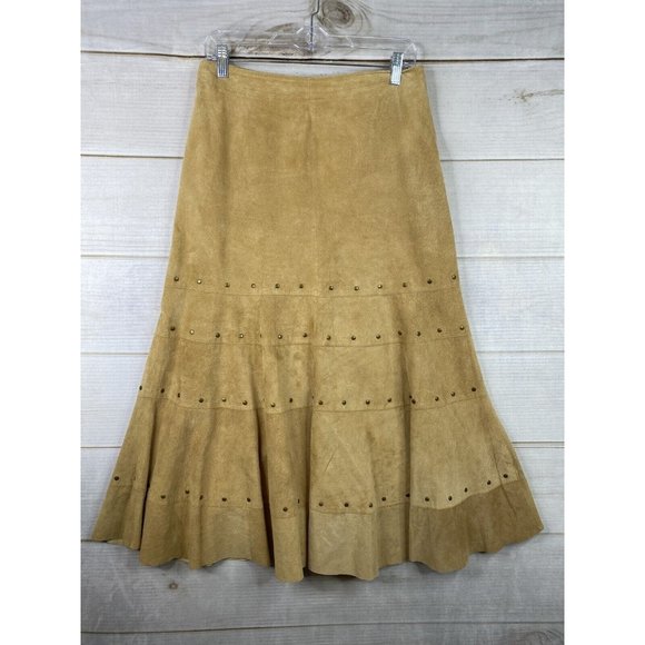 Chico's Dresses & Skirts - Chico's Skirt Sz 1 Womens 8/10 Medium 100% Suede Leather Rawhide Western